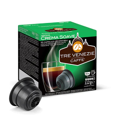 Crema Soave Caffè Tre Venezie - 16 Capsule Compatibili Dolce Gusto